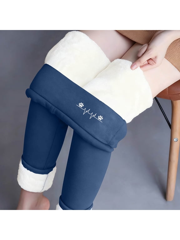 Women's Fleece-Lined Leggings, Thermal Insulated Soft and Warm for Winter Daily Casual Wear