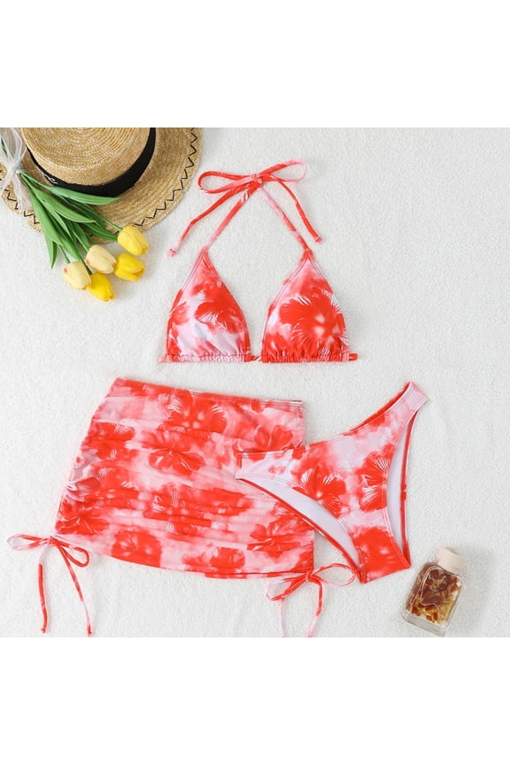 Women's High Waist Two-Piece Bikini Set, Drawstring Adjustable, Push Up for Beach and Swimming
