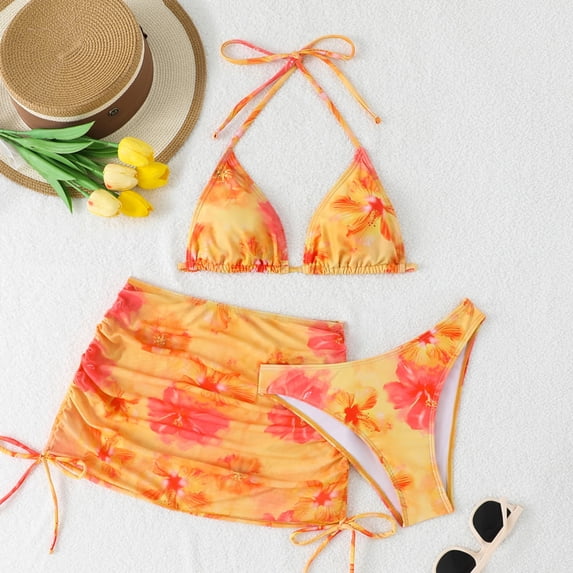 Warop Women's High Waist Two-Piece Bikini Set, Drawstring Adjustable, Push Up for Beach and Swimming