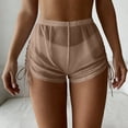 thumbnail image 1 of Warop Women's High-Waisted Mesh Bikini Swim Shorts with Drawstring, Quick-Dry Bathing Suit Bottoms for Beach and Pool, 1 of 1