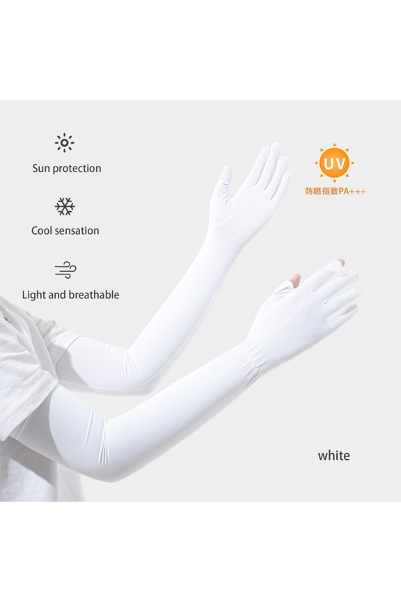 Women's Ice Silk Arm Sleeves with UV Protection, Non-Slip, for Cycling and Outdoor Activities