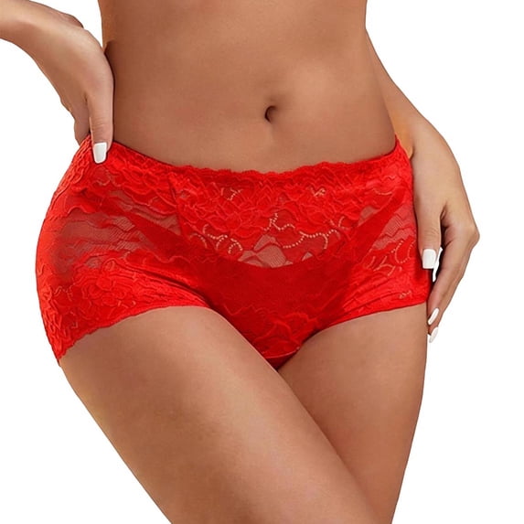 Warop Women's Lace Panties, Solid Color Low Rise Sheer See-through Design, Comfortable and Sexy for Daily Wear