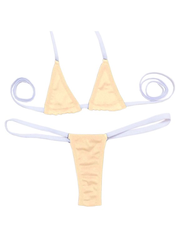 Women's Mesh Bikini Set, Separate Swimsuit with Sheer Lace Underwear, Seductive Beachwear for Pool Party and Vacation