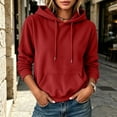 thumbnail image 1 of Warop Women's Oversized Hoodies Knitted Sweatshirt Long-Sleeve Drawstring Pullover with Pockets Fall Winter Clothes, 1 of 6