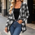 thumbnail image 1 of Warop Women's Plaid Button Cardigan Long Sleeve Loose Casual Fall Lightweight Open Front Outerwear Top Everyday Daily Wear, 1 of 8