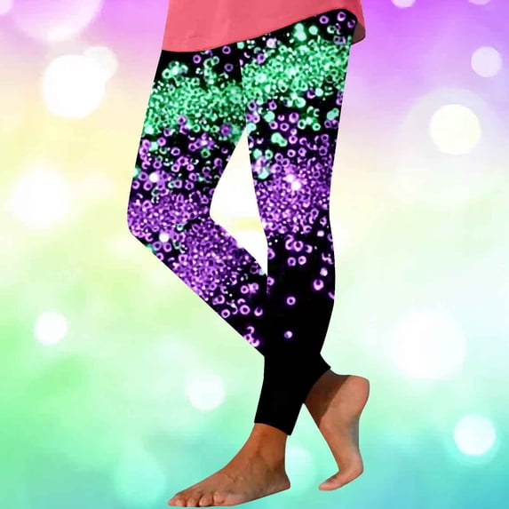 Warop Women's Printed Yoga Pants, Non-Positioning Carnival Graphic, Figure-Hugging Leggings for Casual Fashion and Workout