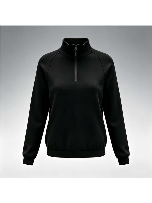 Women's Quarter Zip Pullover Polar Fleece Sweatshirts Casual Stand-Collar Jacket Fall Winter Warm Tops