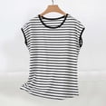 thumbnail image 1 of Warop Women's Sleeveless Round Neck Casual Top, Fashion Striped Modal Fabric, Breathable and Comfortable for Spring Summer and Daily Wear, 1 of 4