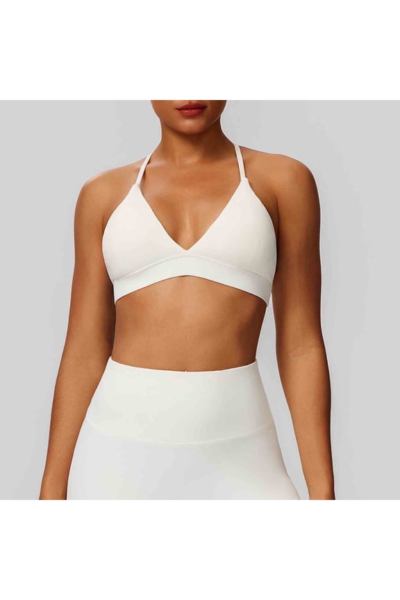 Women's Sports Bra, Pure Color with Cross Back and Adjustable Straps, Removable Padding, Anti-Shock, Quick-Dry for Yoga, Fitness and Exercise