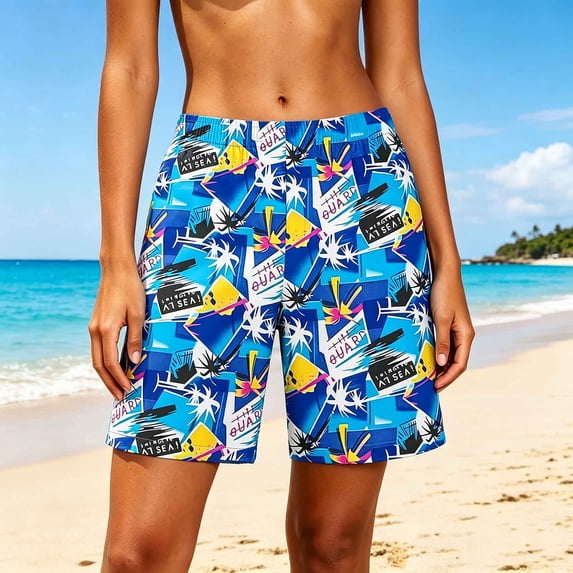 Warop Women's Summer Beach Casual Loose Shorts, Lightweight and Comfortable with Elastic Waist, Quick-Dry and Breathable for Vacation, Travel and Leisure