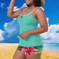 thumbnail image 1 of Warop Women's Tankini Swimsuit with Padded Bra, Solid Color Two-Piece Casual Swimwear for Beach and Vacation, 1 of 6