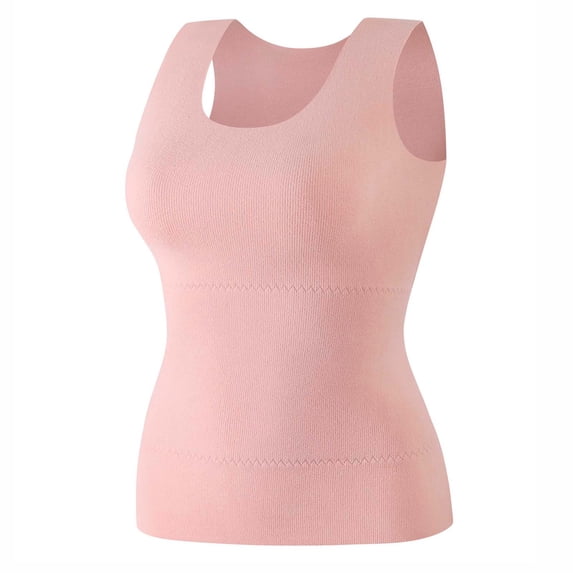 Warop Women's Thermal Camisole with Built-in Bra, Seamless and Fleece Lined, Comfortable Warm Undergarment for Everyday Wear and Winter