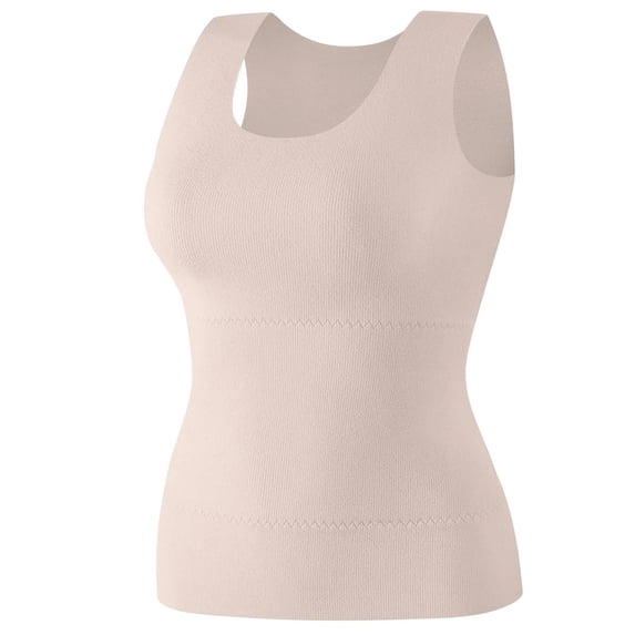 Warop Women's Thermal Camisole with Built-in Bra, Seamless and Fleece Lined, Comfortable Warm Undergarment for Everyday Wear and Winter