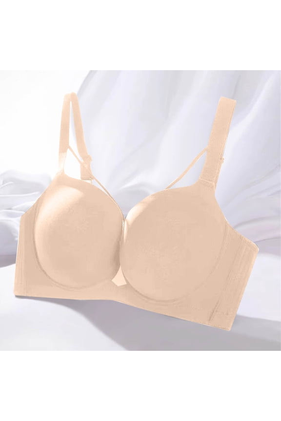 Women's Underwire Bra, Solid Color with Back 3-Row Hooks,Push-Up for Beautiful Back, for Daily Wear