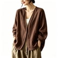 thumbnail image 1 of Warop Women's V Neck Open Front Cardigan Long Sleeve Loose Solid Casual Knit Outwear for Daily and Work Wear, 1 of 5