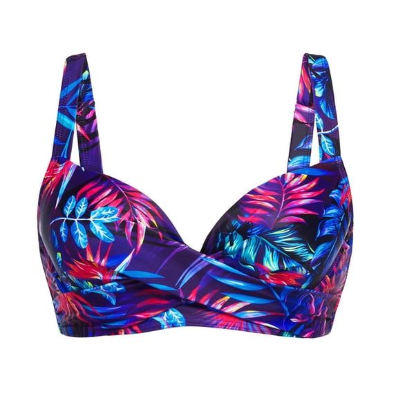 Warop Women's Vintage Printed Conservative Bikini, Matching Beach Skirt with Full Bust Support for Resort Wear