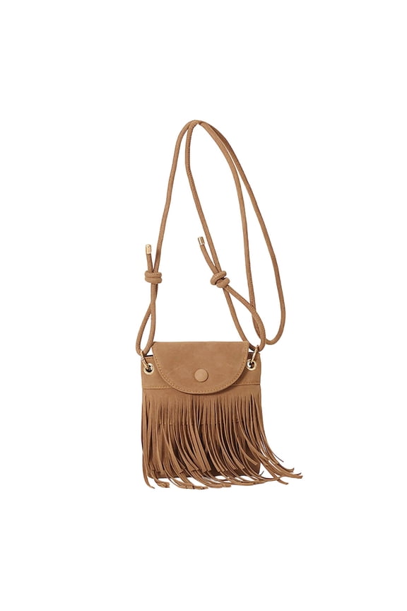 Women's Western Style Messenger Bag, Solid Color with Fringe, Lightweight and Adjustable for Daily Use and Travel