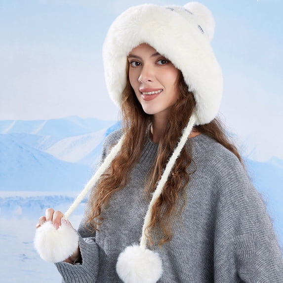 Warop Women's Winter Beanie, Fleece-Lined Thermal with Ear Flaps, Knit for Cold Weather Protection, for Outdoor Activities and Daily Use