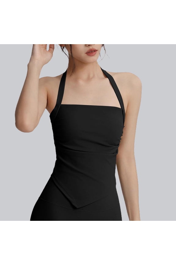 Women's Yoga Sports Bra, Halter Neck with Shock Absorption, Push-Up and Non-Slip, High-Support Workout Bra for Gym and Daily Use