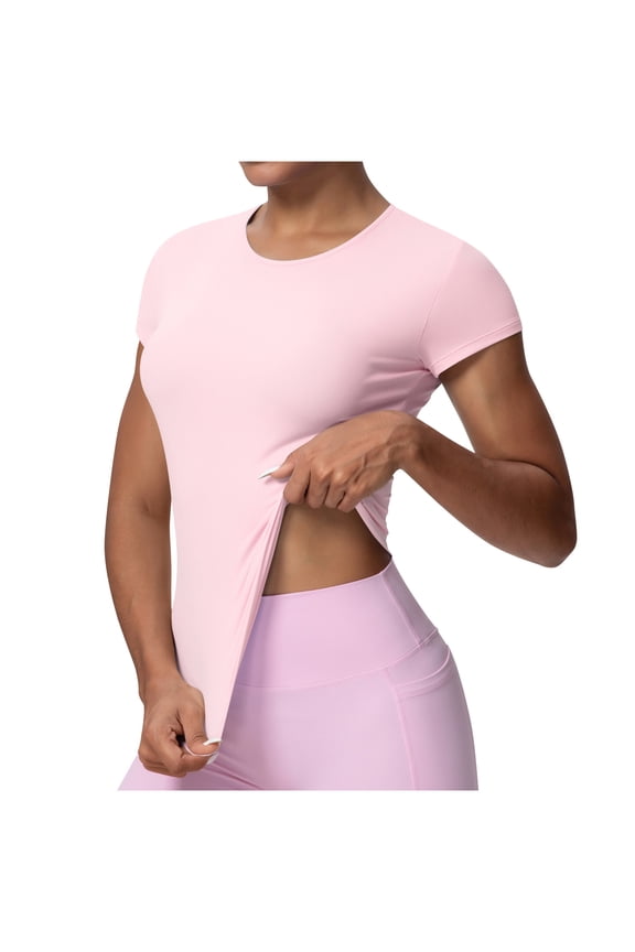 Women's Yoga T-Shirt, Waist-Tucking Slim-Fit Breathable with Naked Feel, for Running Training and Fitness, Casual Sportswear for Daily Wear