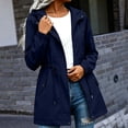 thumbnail image 1 of Warop Womens Lightweight Hooded Waterproof Active Outdoor Rain Jacket Solid Color Long Raincoat with Pocket, 1 of 7