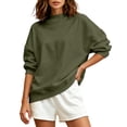 thumbnail image 1 of Warop Womens Mock Neck Sweatshirts Oversized Long Sleeved Pullover Tops Casual Loose Fall Fashion Outfits, 1 of 9