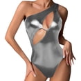 thumbnail image 1 of Warop Womens Shiny Patent Leather Bodysuit, Form-Fitting One-Piece Sexy Performance Wear for Nightclub and Beach Party, 1 of 6