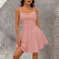 thumbnail image 1 of Warop Womens Spaghetti Strap Corset Mini Dress Ruched Bust A-Line Party Dance Graduation Short Dresses, 1 of 7