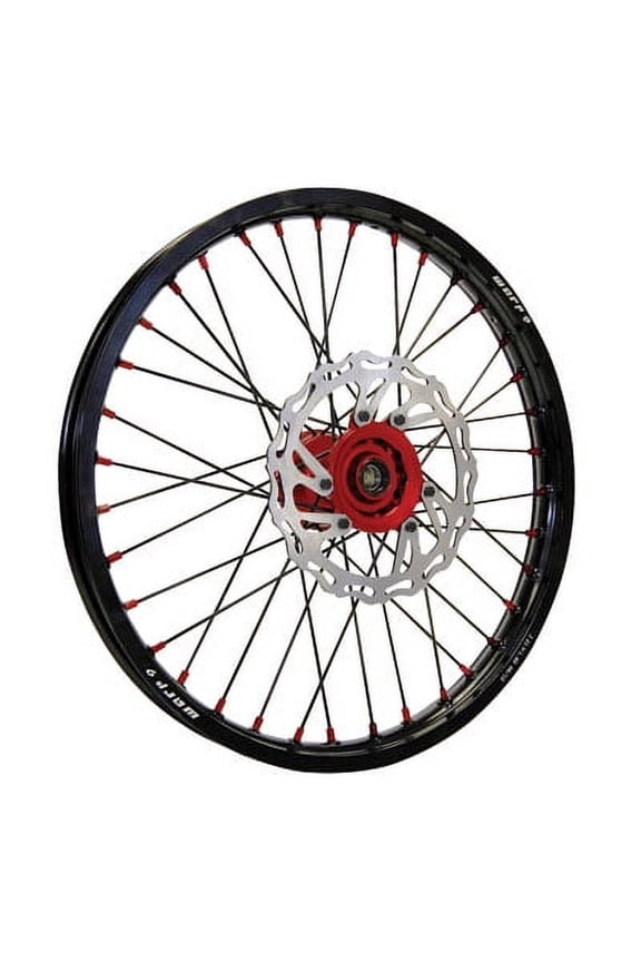 Complete Wheel Kit - Front 21 x 1.60 Black Rim & Spokes/Red Hub & Nipples for Honda CR250R 1995-2007