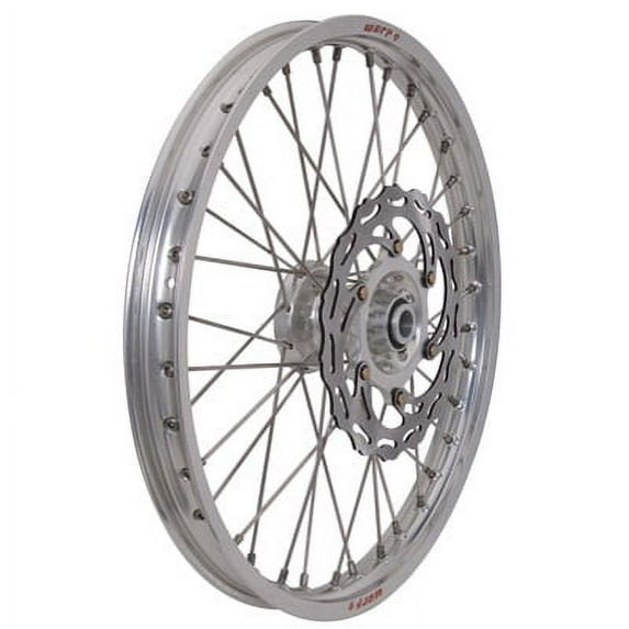 Warp 9 Complete Wheel Kit - Front 21 x 1.60 Silver Rim/Silver Hub/Silver Spokes and Nipples for KTM 450 SX-F 2007-2018