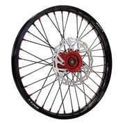 Warp 9 Complete Wheel Kit - Rear 18 x 2.15 Black Rim & Spokes/Red Hub & Nipples For Honda