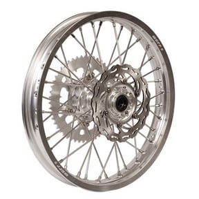 Warp 9 Complete Wheel Kit - Rear 18 x 2.15 Silver Rim/Silver Hub/Silver Spokes and Nipples for KTM 200 SX 2003-2004