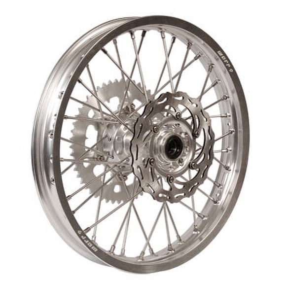 Warp 9 Complete Wheel Kit - Rear 18 x 2.15 Silver Rim/Silver Hub/Silver Spokes and Nipples for KTM 200 SX 2003-2004