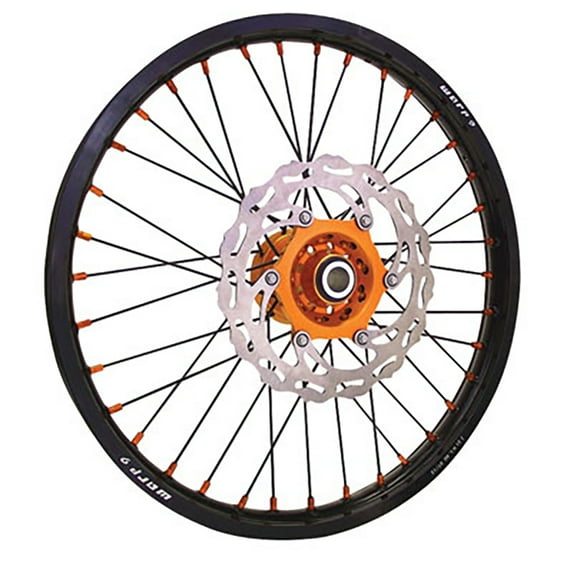 Warp 9 Complete Wheel Kit - Rear 19 X 2.15 Black Rim & Spokes/Orange Hub & Nipples Compatible With KTM 125 XC 2021