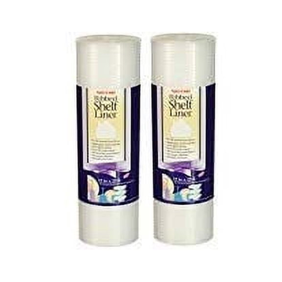 Warp Brothers Plast-O-Mat Ribbed Shelf Liner, Clear, 12" x 25' - 2 Pack