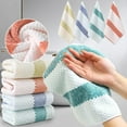 thumbnail image 1 of Warp Knit Velvet Hand Towel 1PC Absorbent Non-Shedding Polyester Fabric 12.00x12.00in,Quick-Drying Honeycomb Texture for Kitchen & Bathroom Use by Adults(Blue),Ccwuwei, 1 of 9