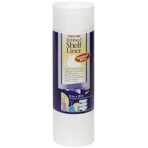Warp'S Plast O Mat Shelf Liner Ribbed 12" W X 20ft. L Non Adhesive White