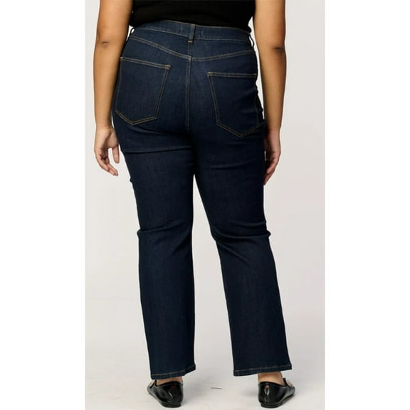 Warp + Weft Women's Dark Wash Jet Set High Rise Straight Stretch Denim Jeans - 453329 22WW x 29L