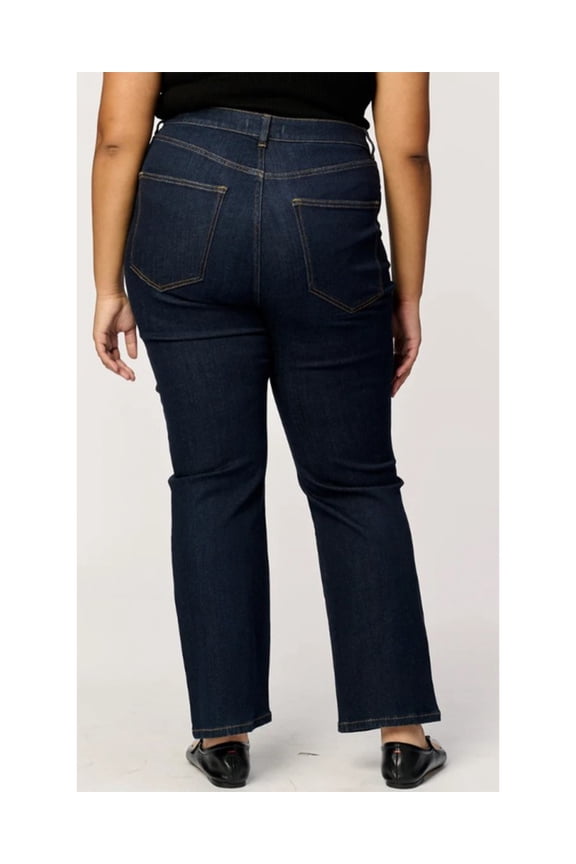Warp + Weft Women's Dark Wash Jet Set High Rise Straight Stretch Denim Jeans - 453329 22WW x 29L