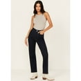 thumbnail image 1 of Warp + Weft Women's Jet Set Dark Wash High Rise Straight Stretch Denim Jeans Dark Wash 30W x 29L, 1 of 4