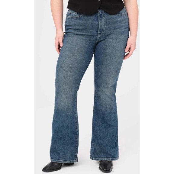 Warp + Weft Women's Women'S Mia Dark Wash High Rise Flare Stretch Denim Jeans - 474033 24WW x 33L