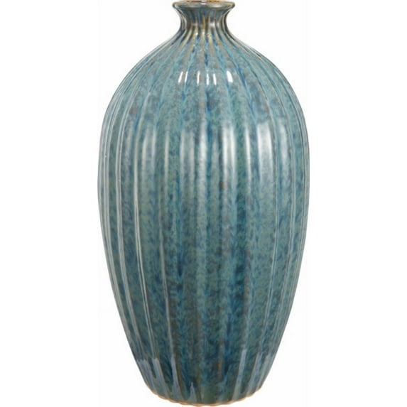 Warped Design Vase In Aqua Blue