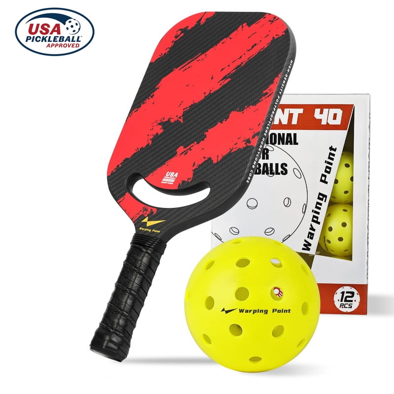 Edgeless Carbon Fiber Pickleball Paddle - USAPA Approved Aero Throat 360 Thermosculpting T700 Carbonfusion Grit Surface Pickleball Set Includes 1 High End Paddle And 10 Pickleball Accessories - View #12