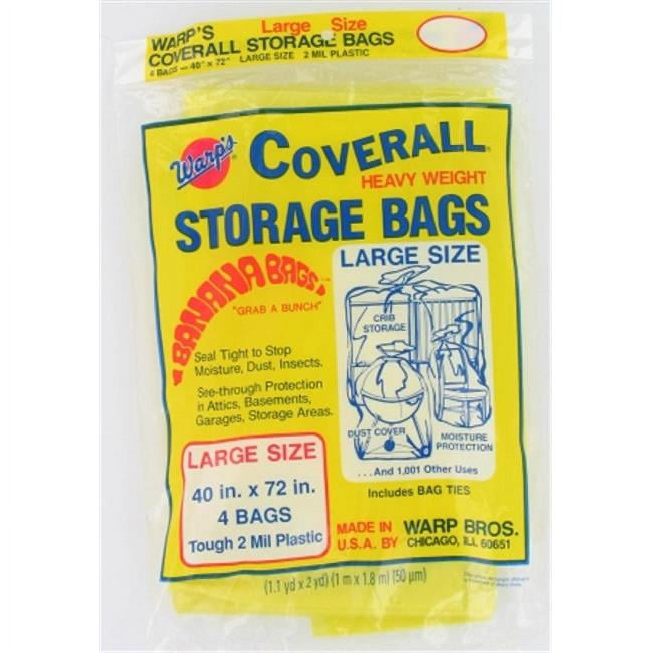WARP BROS. Warps CB-40 40" X 72" Large Storage Bags 4 Count