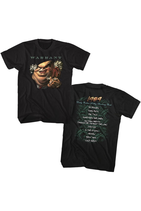 Warrant Drfsr Black Adult T-Shirt 2Xlt ***F&B***