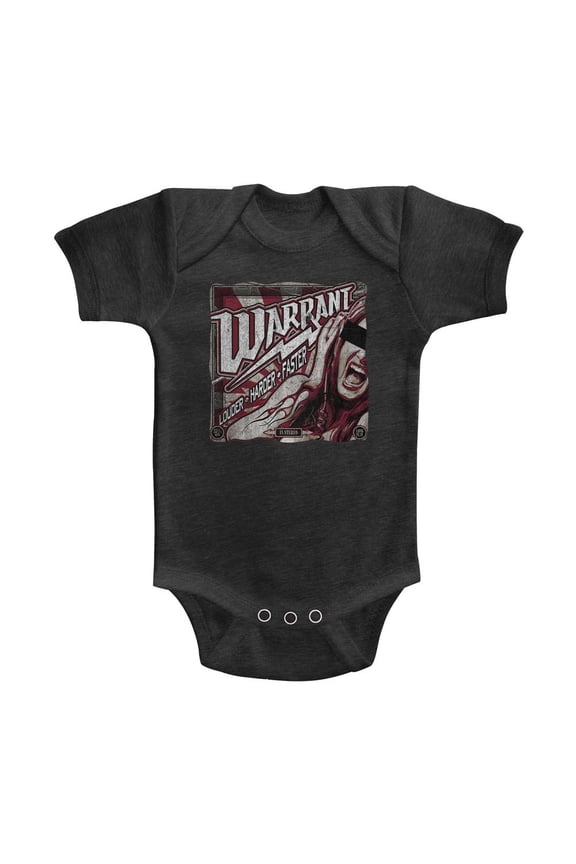 Warrant Louder Harder Faster Vintage Infant Heather Baby Romper