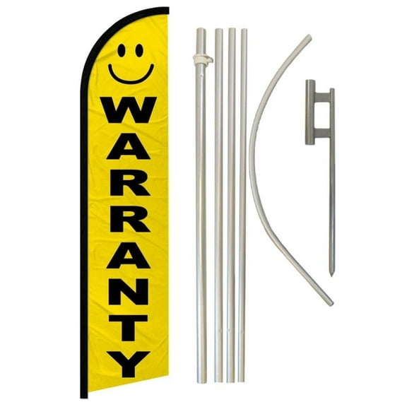 Warranty Windless Banner Flag & Pole Kit