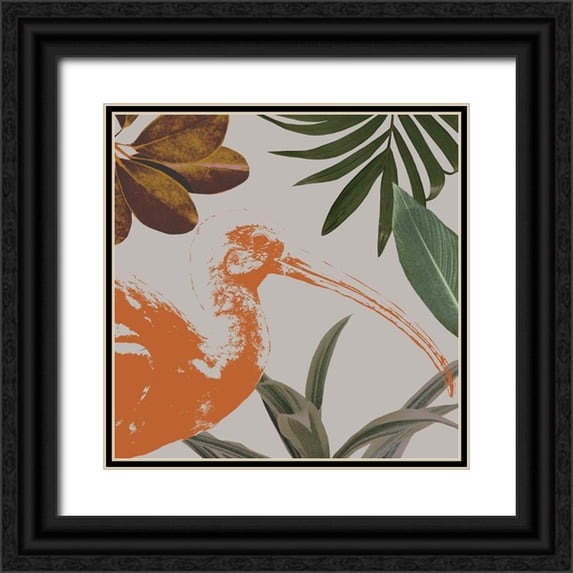 Warren, Annie 12x12 Black Ornate Wood Framed with Double Matting Museum Art Print Titled - Graphic Tropical Bird VI