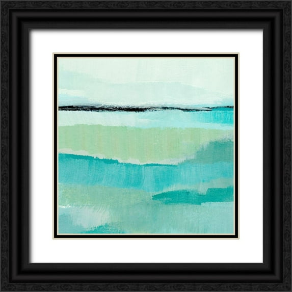 Warren, Annie 12x12 Black Ornate Wood Framed with Double Matting Museum Art Print Titled - Oceanic Blue I