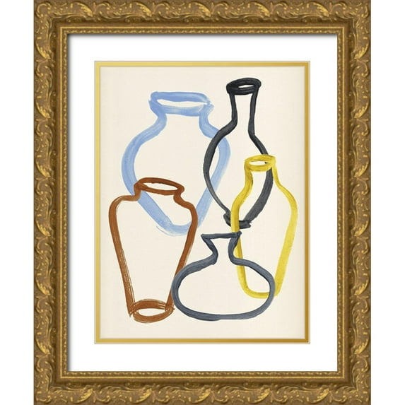 Warren, Annie 12x14 Gold Ornate Wood Framed with Double Matting Museum Art Print Titled - Le Vase III